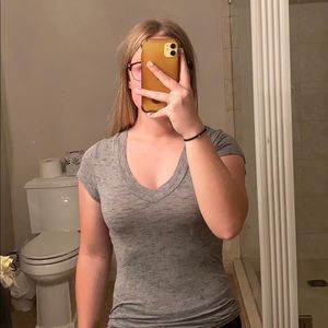 Grey V-neck tee size xs